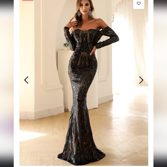 miss ord Dresses & Skirts - Miss Ord NWT Off the Shoulder Sequin Mermaid Dress Size XL